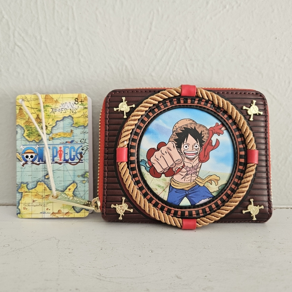 NWT Loungefly X One Piece Luffy Rope Full Zip Wallet
